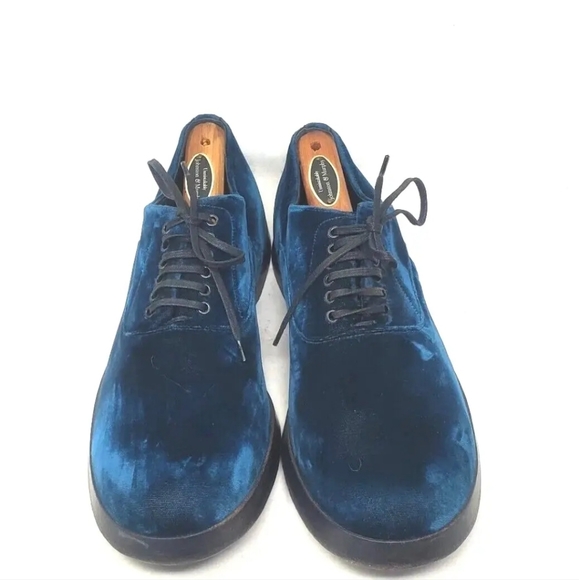 Dolce & Gabbana Men's Shoes Teal Suede Lace Up Dress Casual Oxfords US 8 / EU 41 - Picture 6 of 11